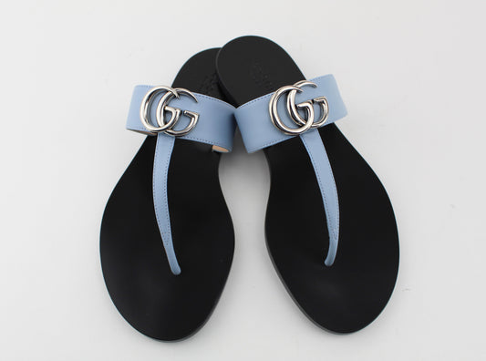 Gucci Leather Thong Sandal With Double G