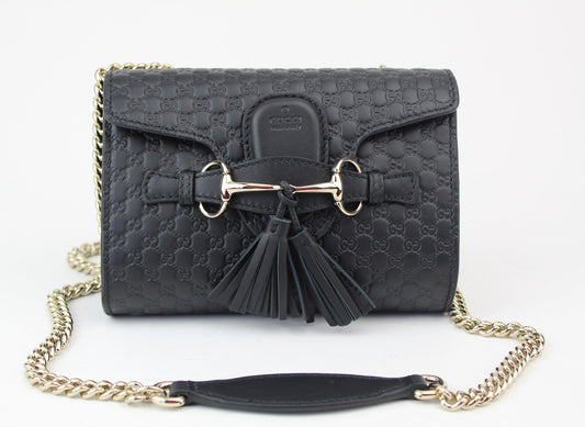 Gucci Emily Guccissima Mini Chain Bag black