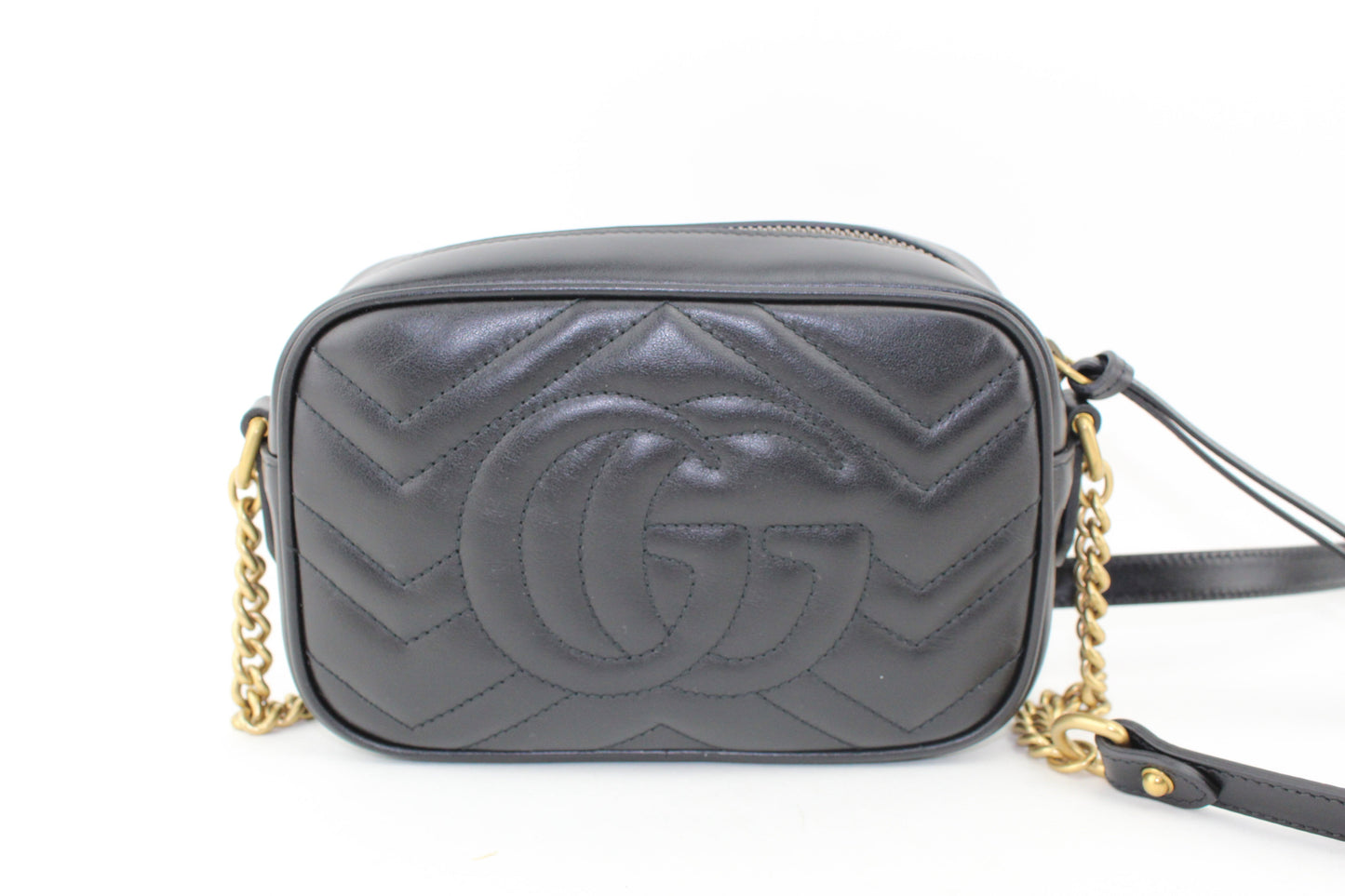 GUCCI MATELASSE MINI CROSSBODY BAG BLACK