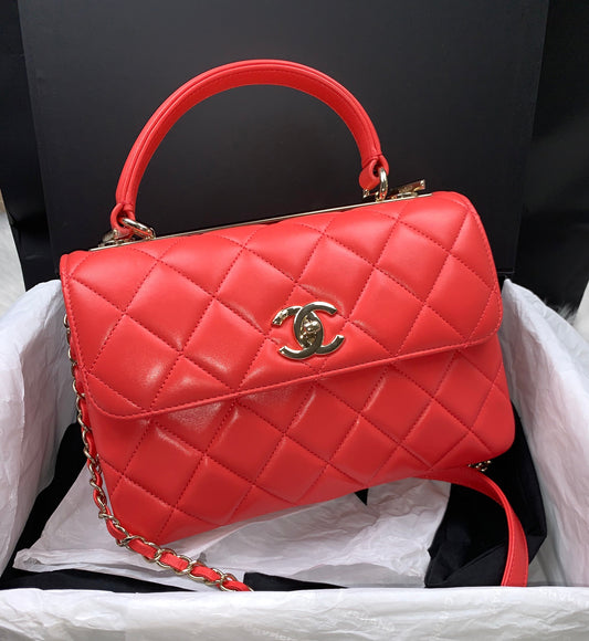 CHANEL FLAP BAG WITH TOP HANDLE