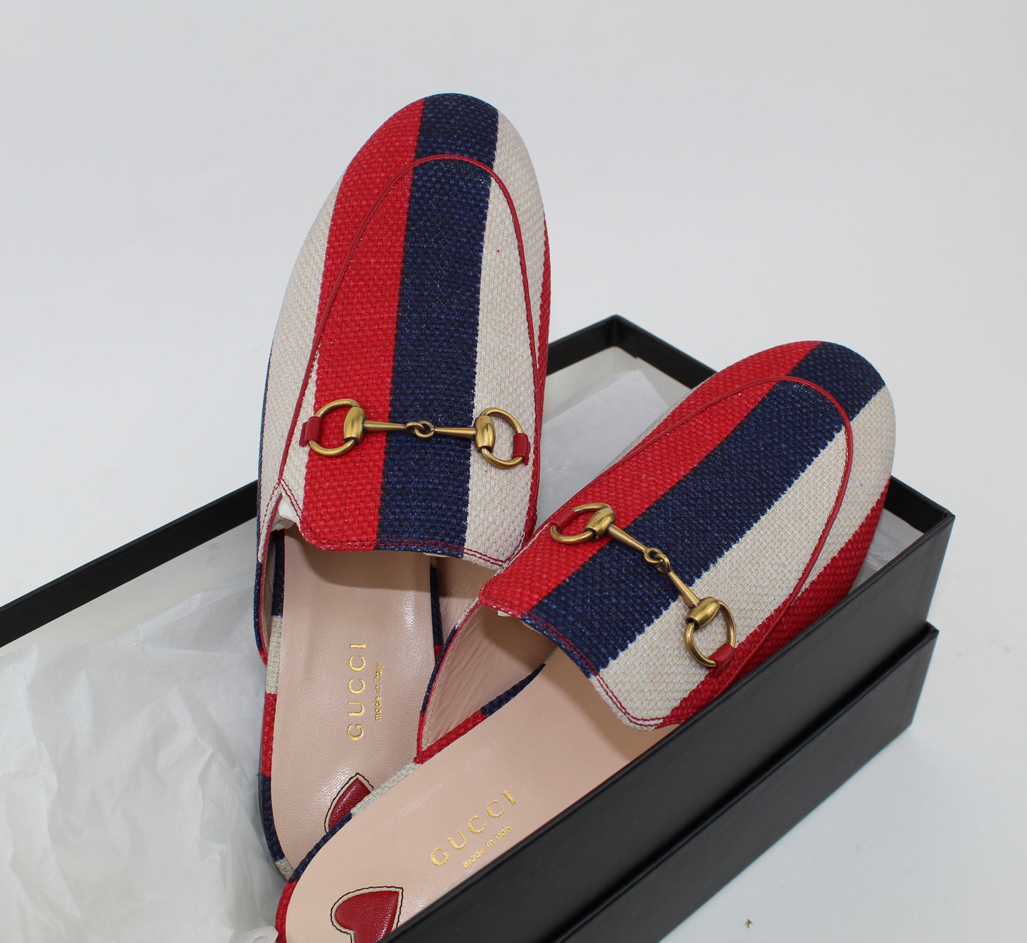 GUCCI PRINCETOWN SYLVIE CANVAS SLIPPERS