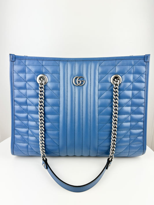Gucci GG Marmont medium tote blue