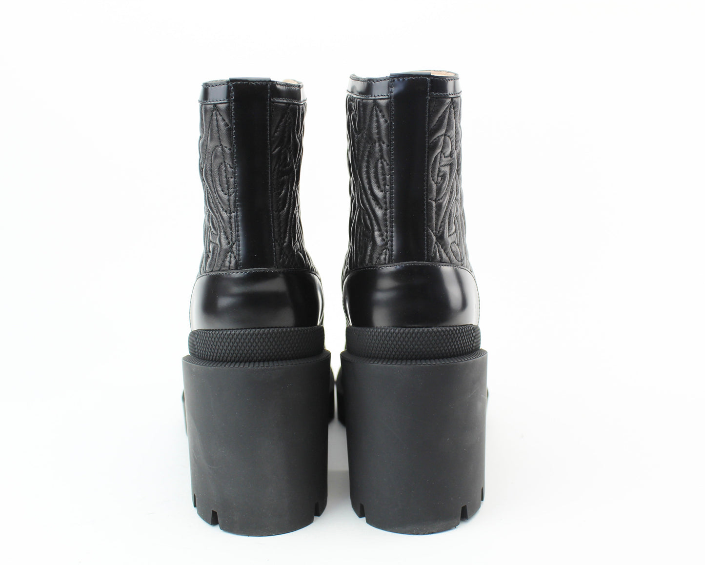 Gucci GG Rhombus Leather Boots