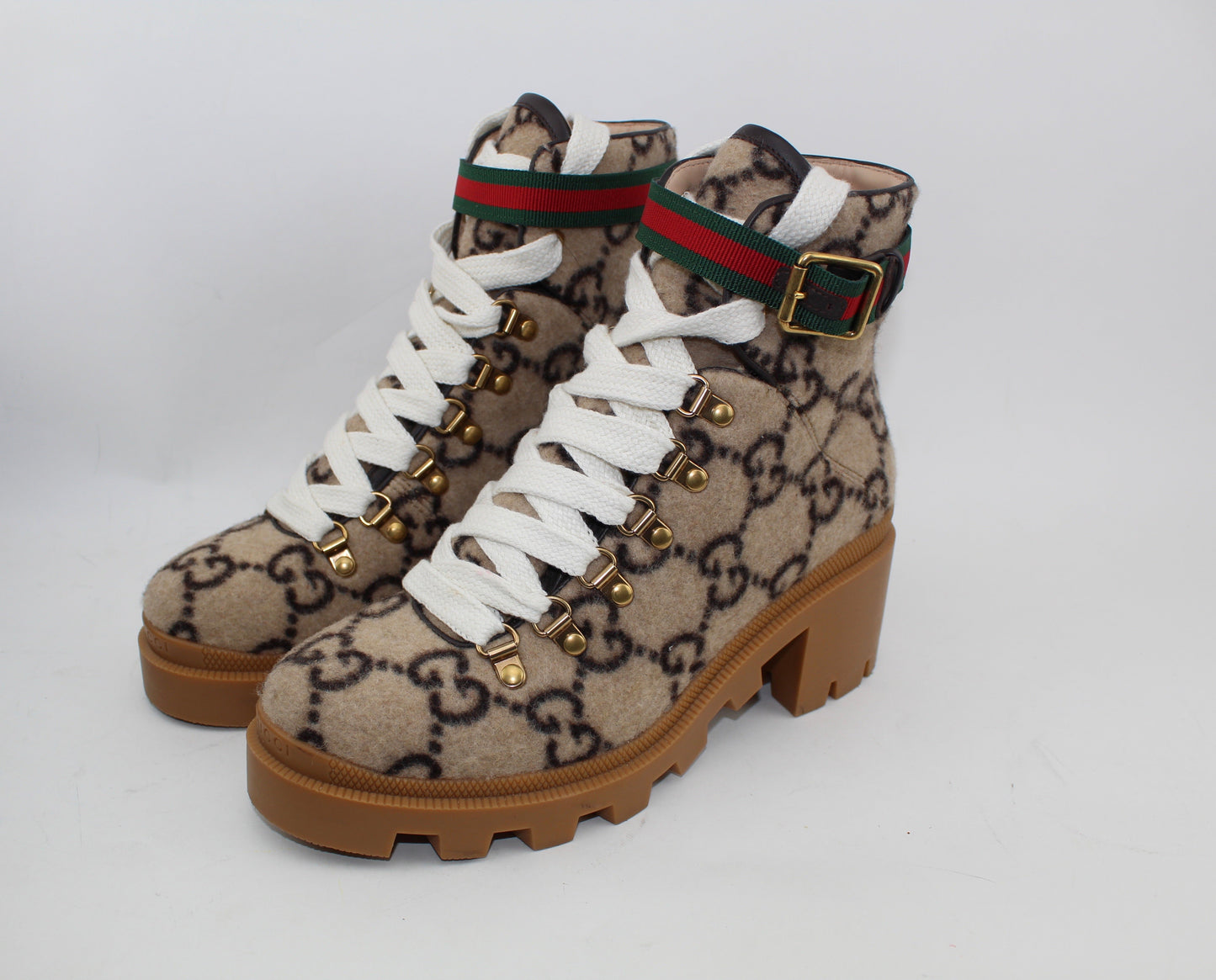 GUCCI GG WOOL ANKLE BOOTS