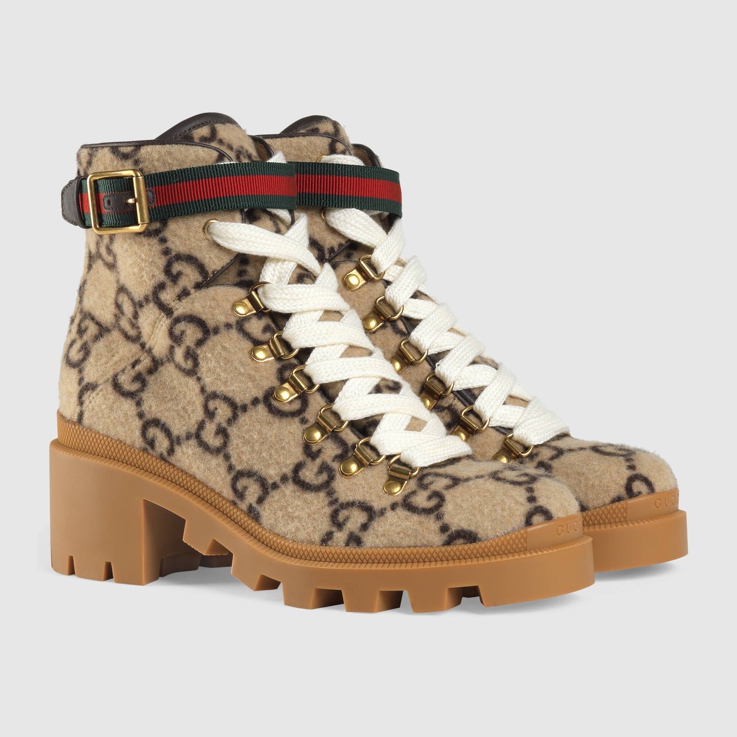 GUCCI GG WOOL ANKLE BOOTS