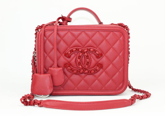 Chanel Medium Dark Red Vanity Case