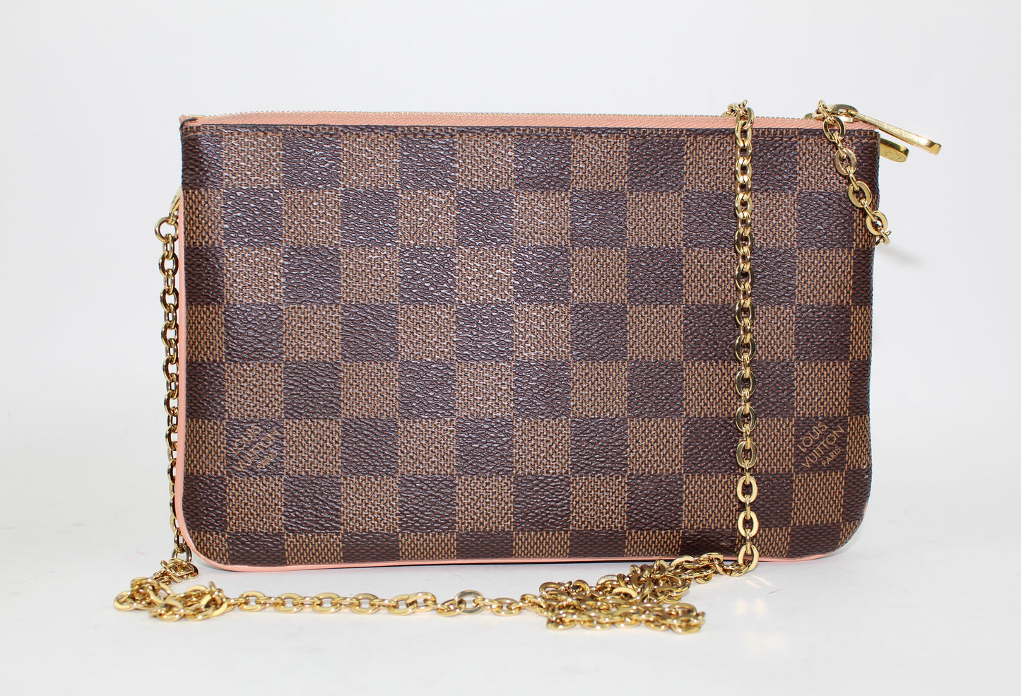 LOUIS VUITTON DAMIER EBENE DOUBLE ZIP POCHETTE