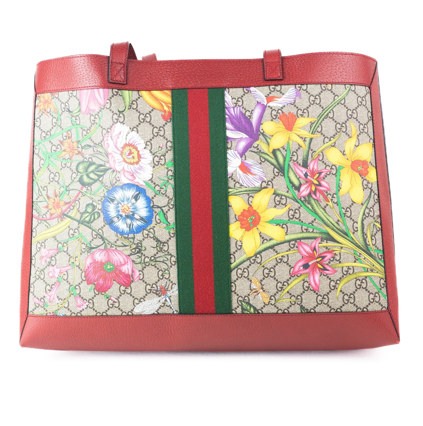 Gucci GG Supreme Large Flora Canvas Web Ophidia Tote