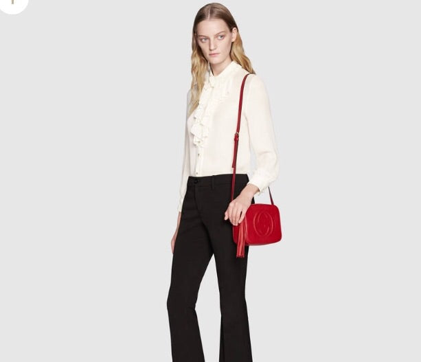 GUCCI SOHO LEATHER DISCO BAG RED