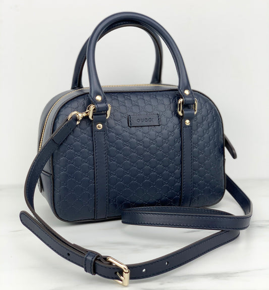 Gucci Guccissima Micro bag navy