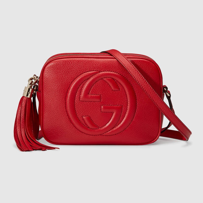 GUCCI SOHO LEATHER DISCO BAG RED