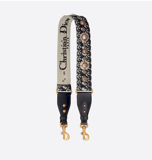 Dior Embellished Oblique Canvas Shoulder Strap