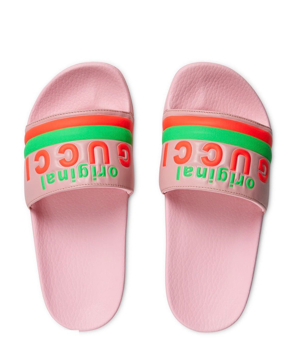 GUCCI PURSUIT PUFFER SLIDES PINK