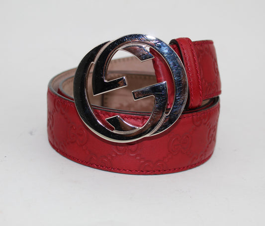 GUCCI SIGNATURE BELT WITH G BUCKLE