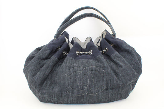 Chanel Quilted Denim large Cabas Bag