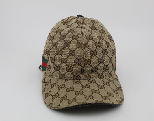 Gucci Original GG canvas baseball hat with Web 3/8