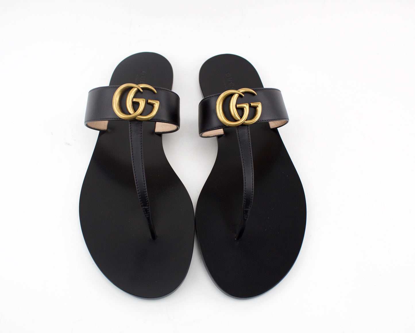 Gucci Leather Thong Sandal with double GG