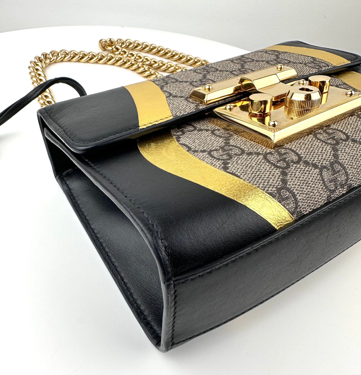 Gucci Padlock GG Supreme Small Leather and Canvas Shoulder Bag