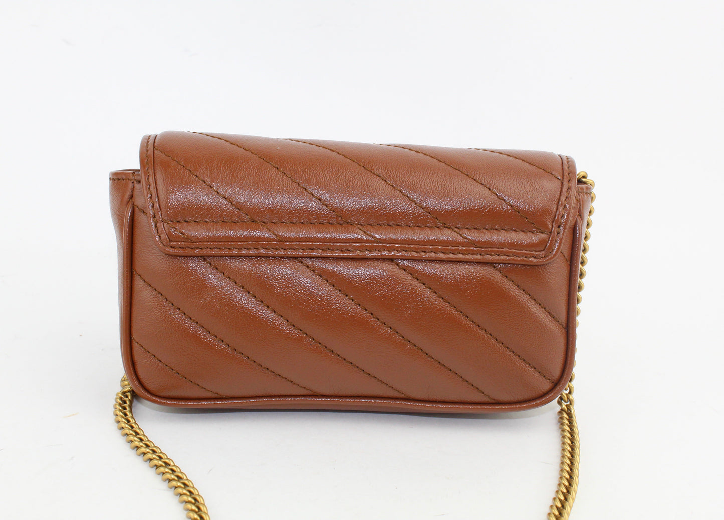 Gucci Leather GG Marmont  Super Mini Bag Brown