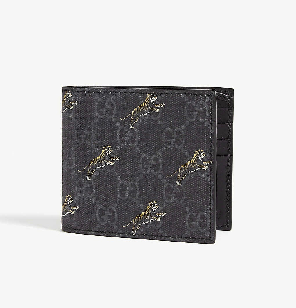 GUCCI GG SUPREME TIGERS CANVAS BIFOLD WALLET