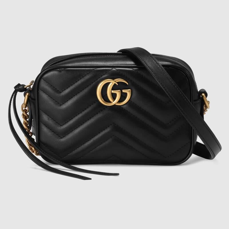 GUCCI MATELASSE MINI CROSSBODY BAG BLACK