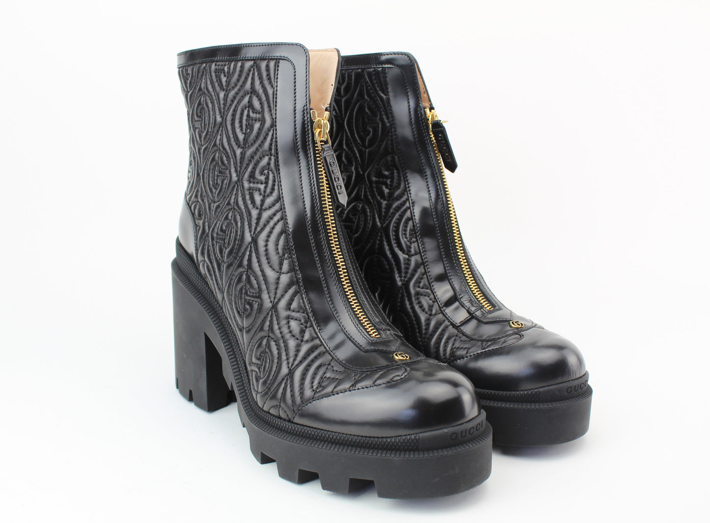Gucci GG Rhombus Leather Boots