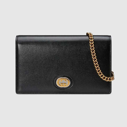 Gucci Leather Chain Crossbody Bag