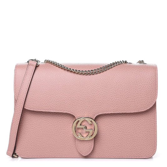 GUCCI MEDIUM CALFSKIN INTERLOCKING G SHOULDER BAG