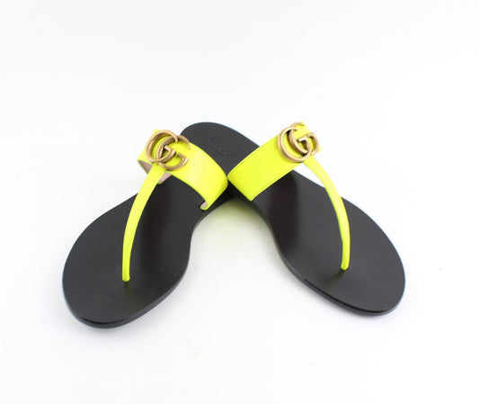 GUCCI LEATHER THONG SANDAL size 37.5