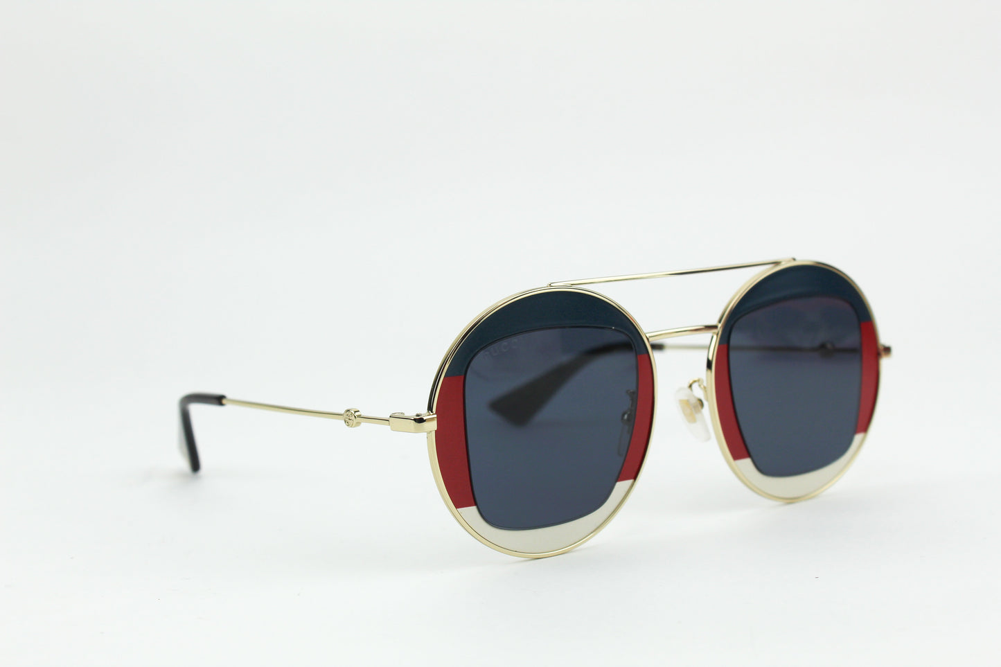 Gucci round red and blue sunglasses