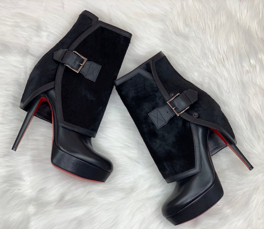 CHRISTIAN LOUBOUTIN BLACK ARMONY 140MM BOOTS
