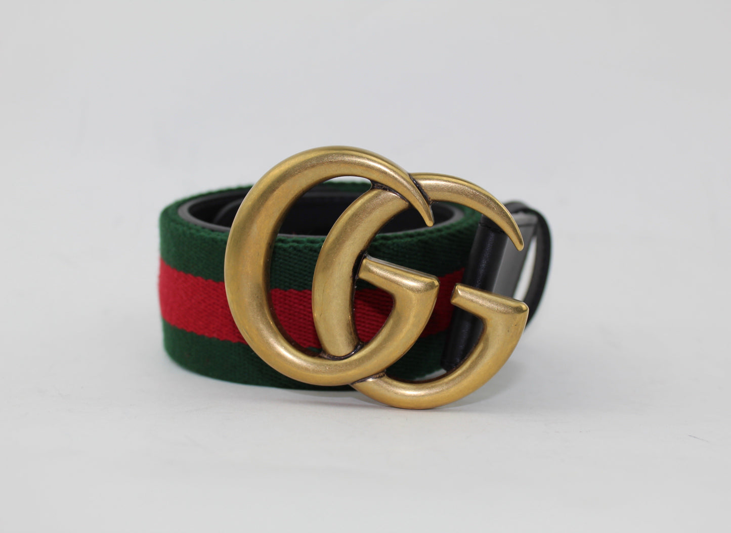 GUCCI NYLON WEB BELT WITH DOUBLE G BUCKLE 75/30