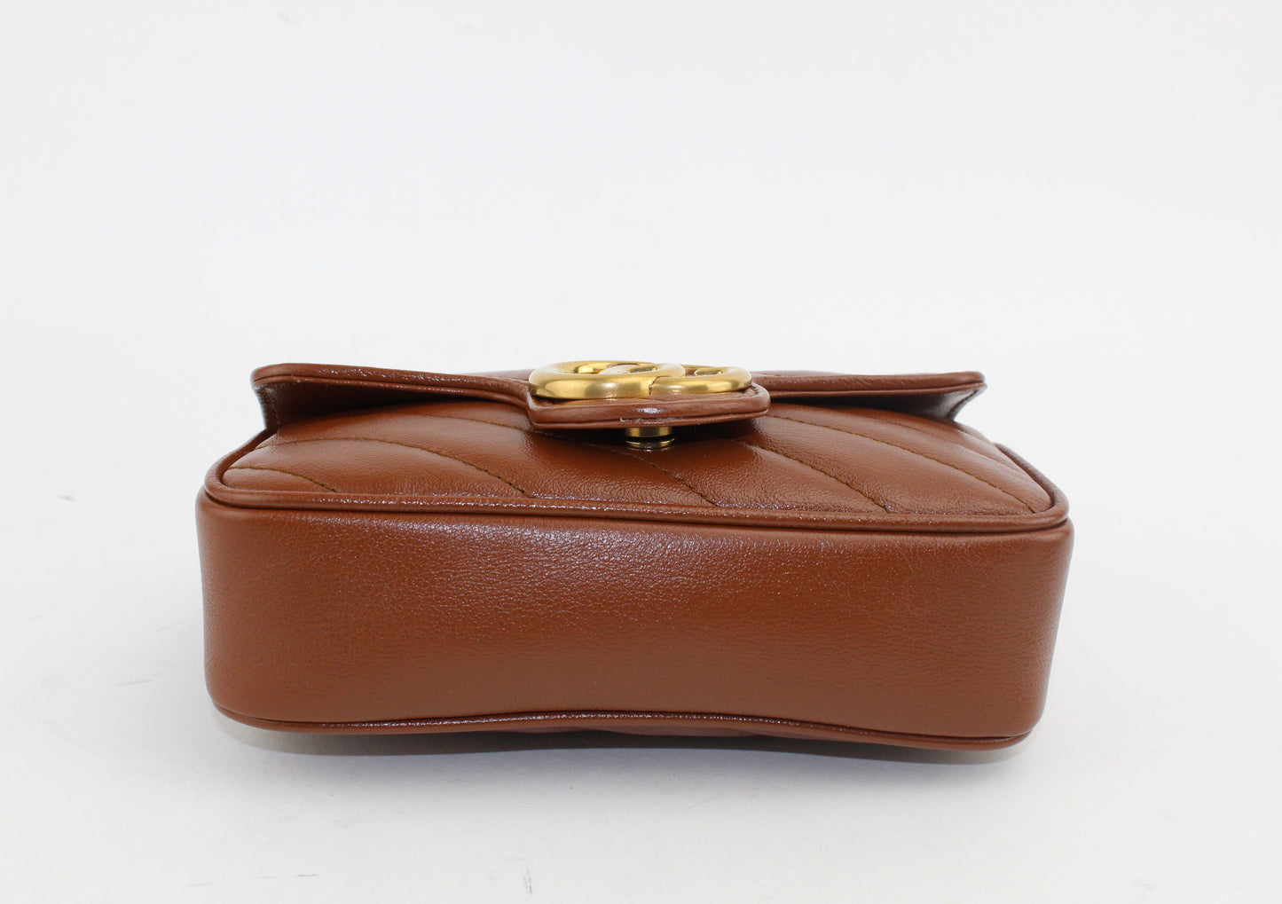 Gucci Leather GG Marmont  Super Mini Bag Brown