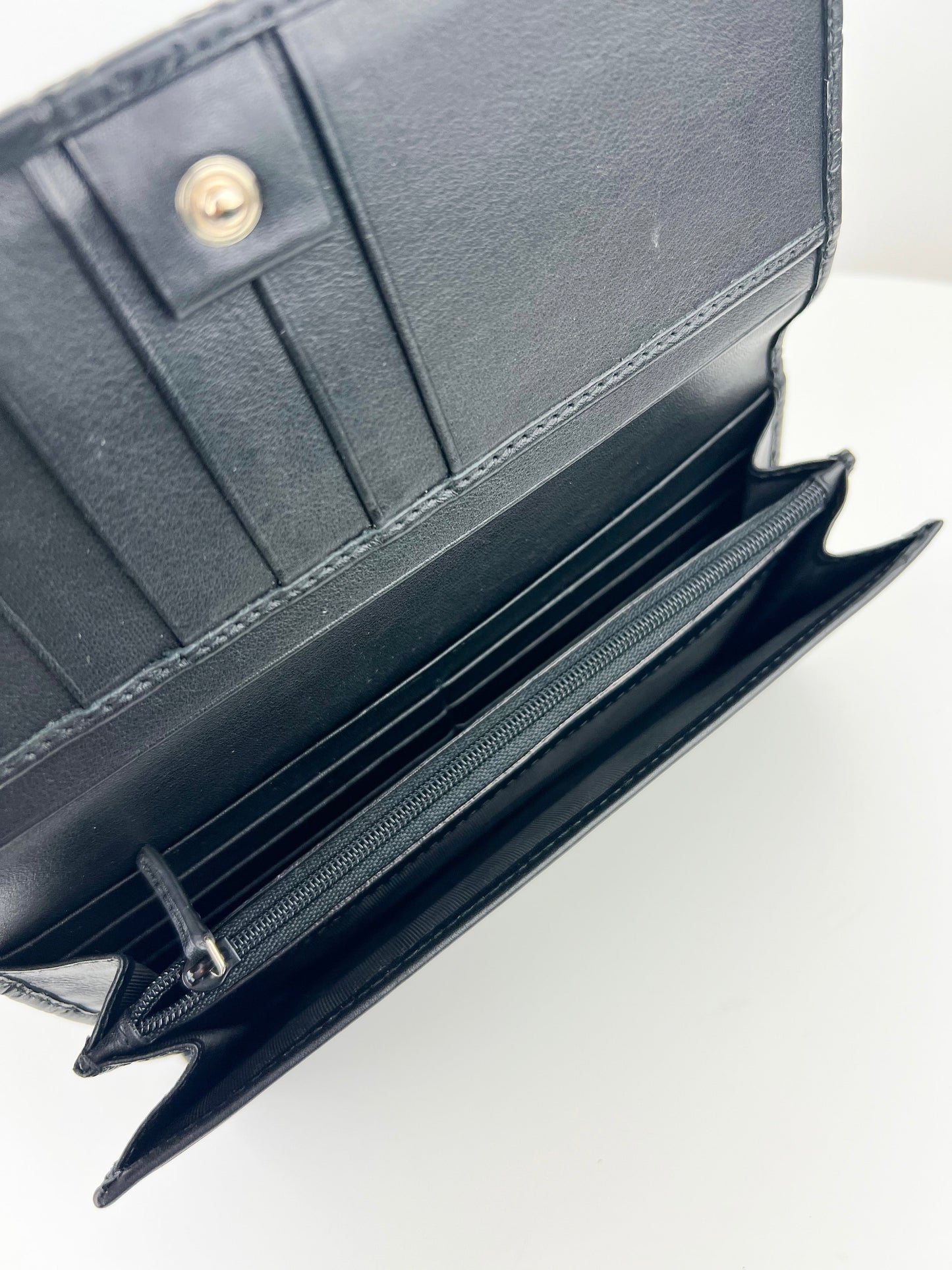 Gucci Leather Micro GG Guccissima Black Wallet