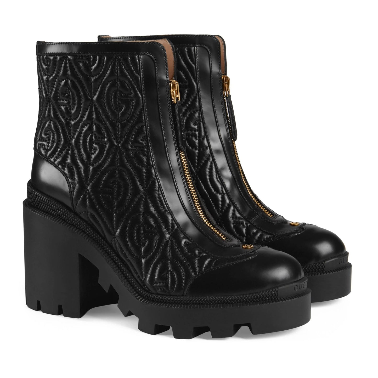 Gucci GG Rhombus Leather Boots