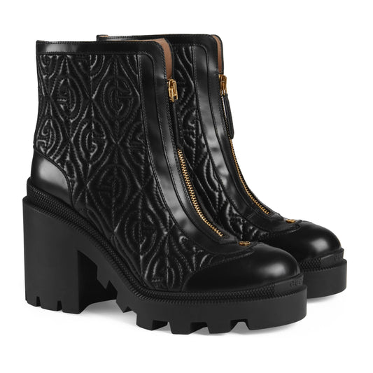 Gucci GG Rhombus Leather Boots