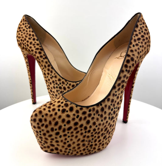 Christian Louboutin Leopard Calf hair Daffodiles