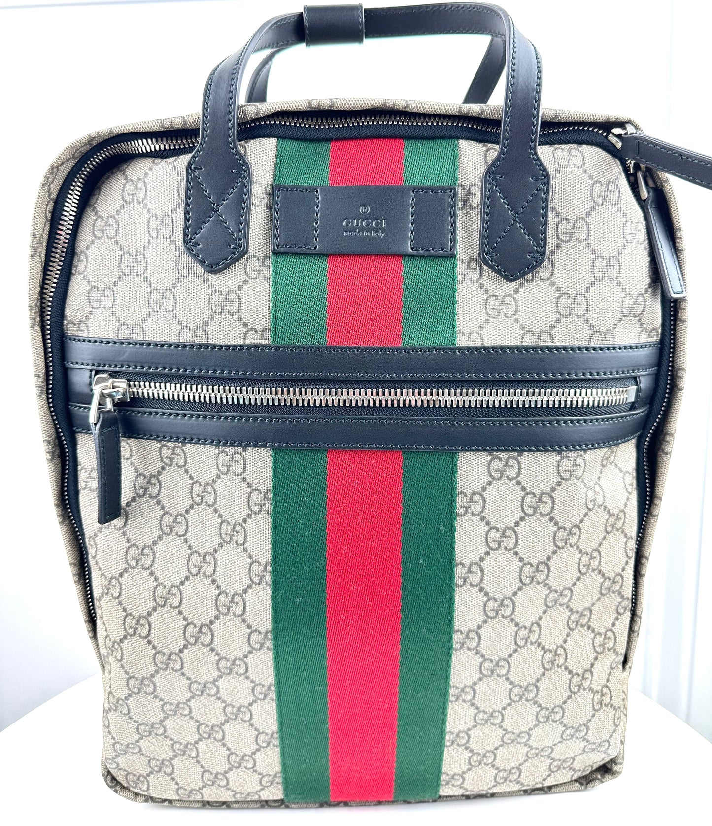 Gucci GG Supreme Monogram Web Backpack