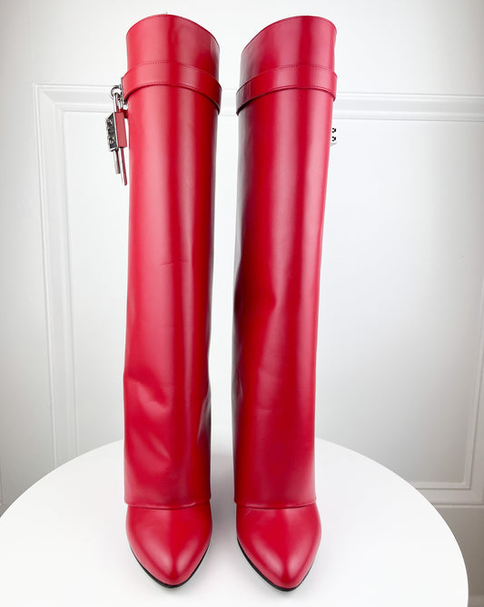 Givenchy Shark Lock Pant Boots in Leather Res