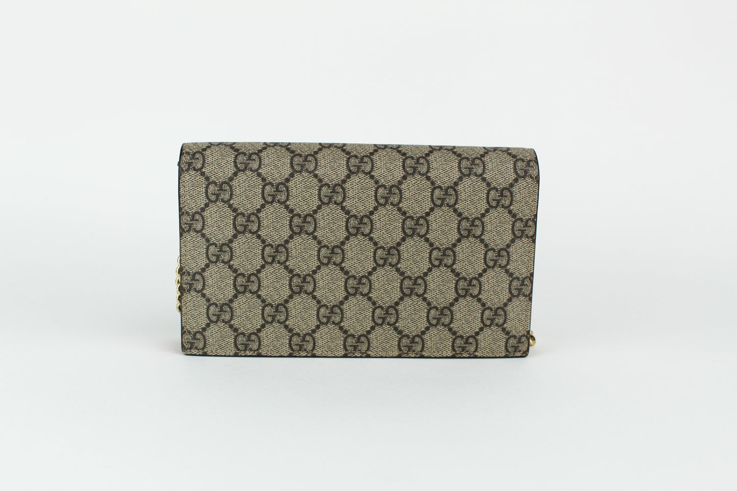 GUCCI GG SUPREME EMBROIDERED FACE MINI CHAIN BAG