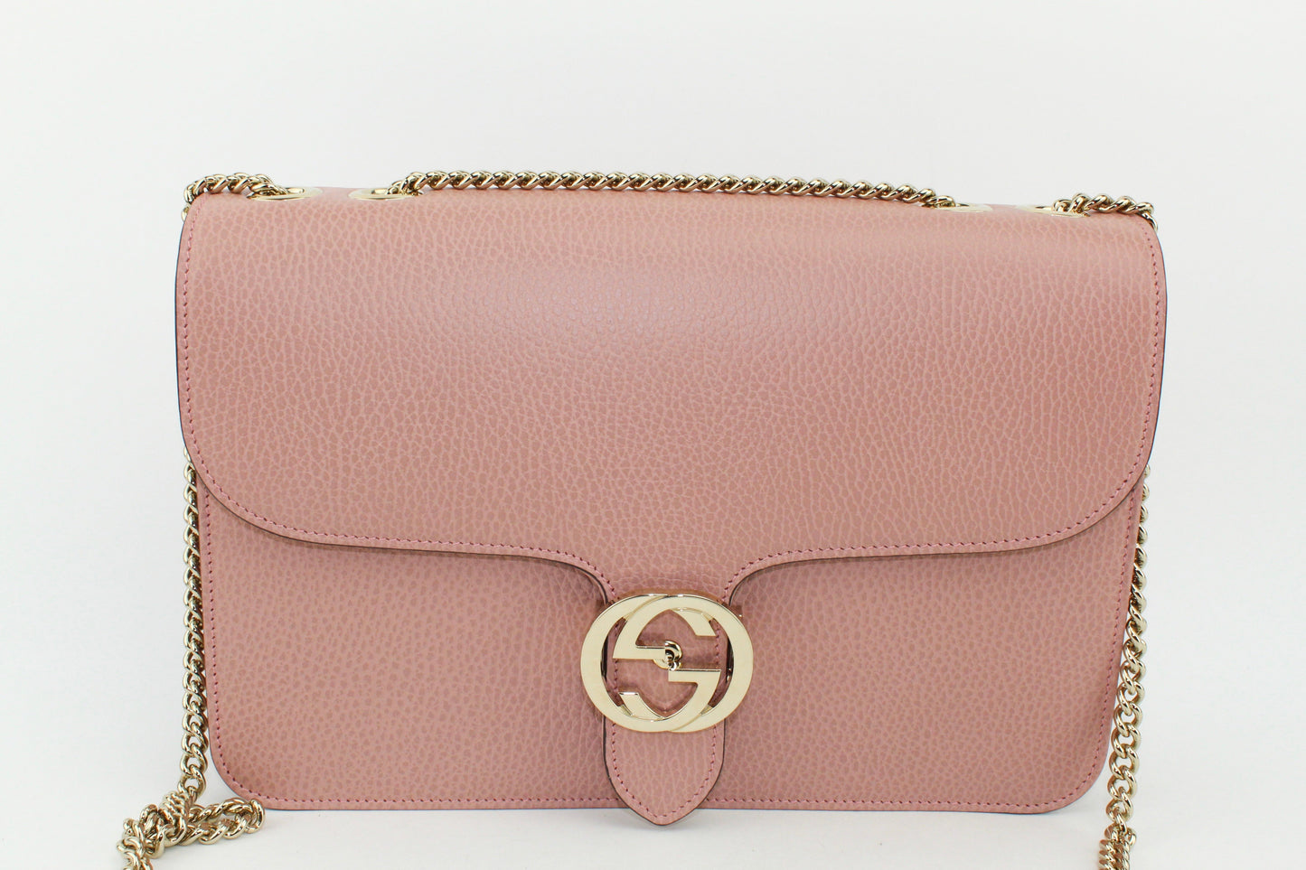 GUCCI MEDIUM CALFSKIN INTERLOCKING G SHOULDER BAG