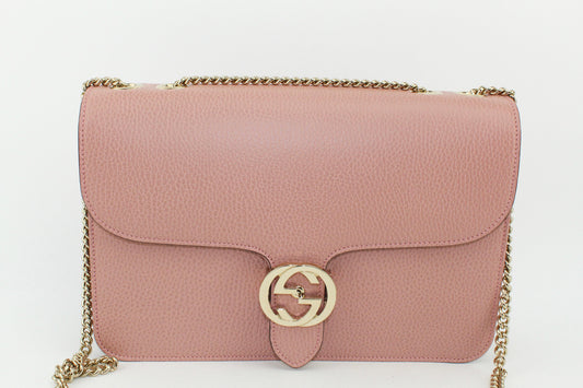 GUCCI MEDIUM CALFSKIN INTERLOCKING G SHOULDER BAG