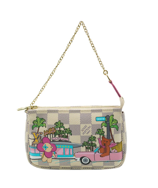 Louis Vuitton Damier Azur Canvas Christmas Animation Mini Pochette Accessories