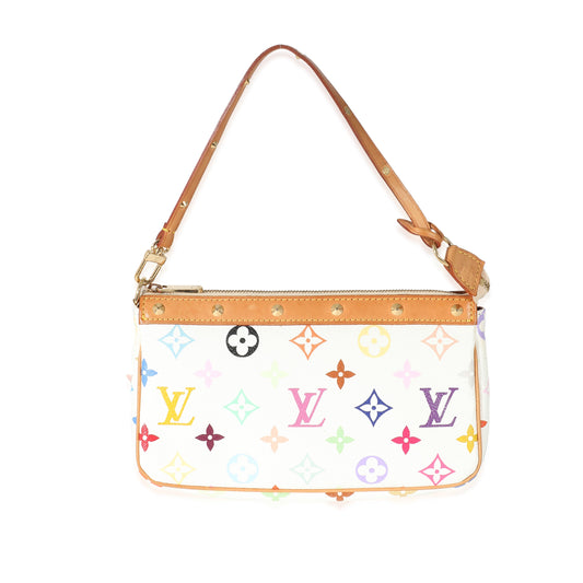Louis Vuitton Louis Vuitton White Multicolor Canvas Pochette Accessories