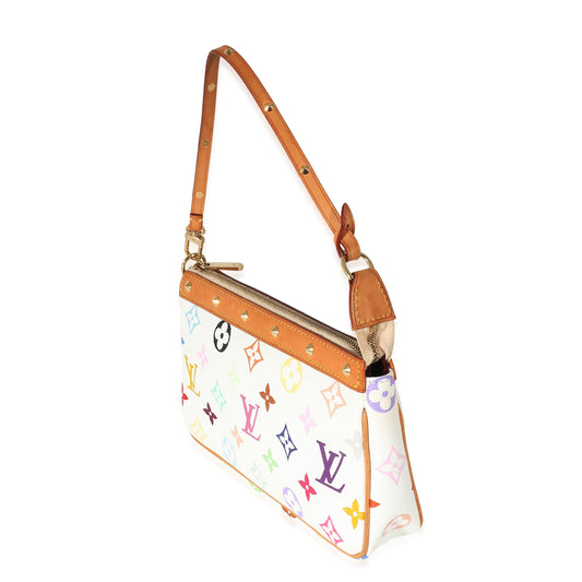 Louis Vuitton Louis Vuitton White Multicolor Canvas Pochette Accessories