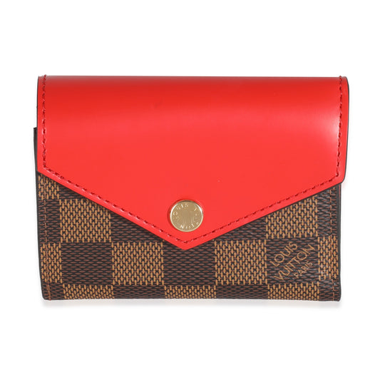Louis Vuitton Coquelicot Damier Ebene Canvas Zoe Wallet
