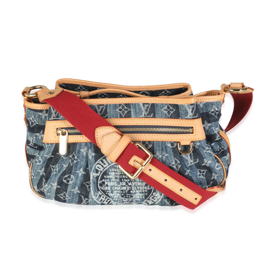 Louis Vuitton Blue Denim Raye Porte Epaule MM