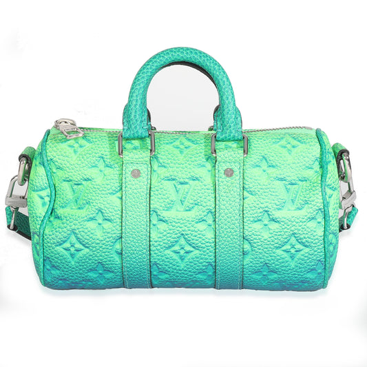 Louis Vuitton Bleu Vert Taurillon Illusion Keepall XS